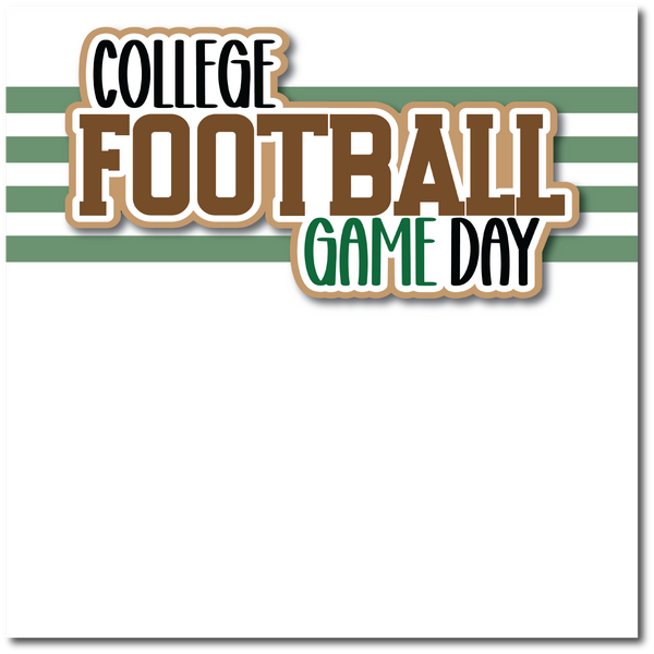 College Football Game Day - Printed Premade Scrapbook Page 12x12 Layout