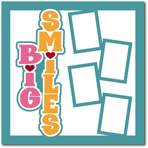 Big Smiles - Printed Premade Scrapbook Page 12x12 Layout
