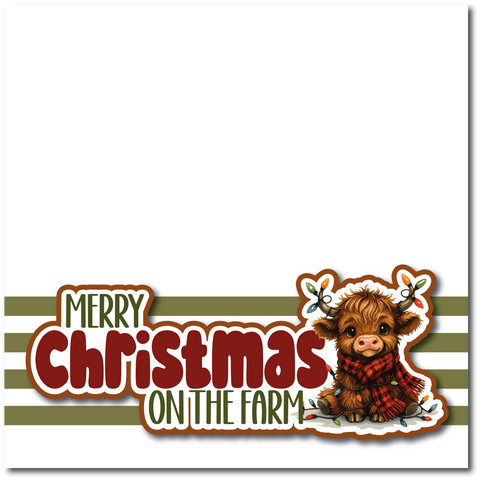 Merry Christmas on the Farm - Printed Premade Scrapbook Page 12x12 Layout