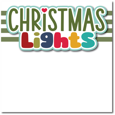 Christmas Lights - Printed Premade Scrapbook Page 12x12 Layout