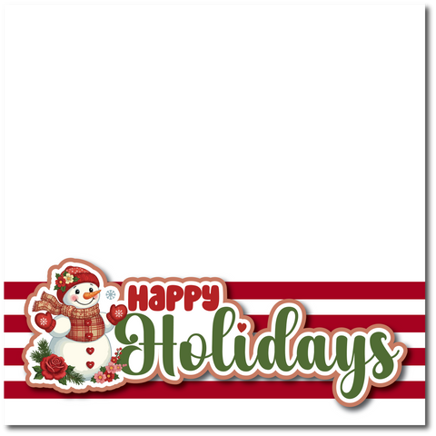 Happy Holidays - Printed Premade Scrapbook Page 12x12 Layout