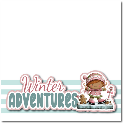 Winter Adventures - Printed Premade Scrapbook Page 12x12 Layout