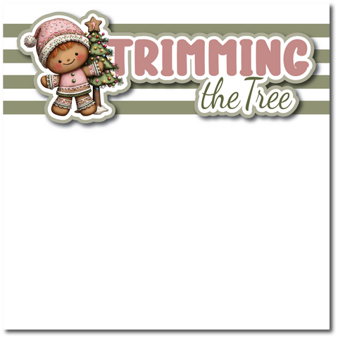 Trimming the Tree - Printed Premade Scrapbook Page 12x12 Layout