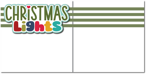 Christmas Lights - Printed Premade Scrapbook (2) Page 12x12 Layout