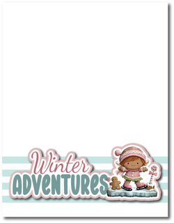 Winter Adventures - Printed Premade Scrapbook Page 8.5 x 11 Layout