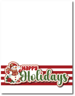 Happy Holidays - Printed Premade Scrapbook Page 8.5 x 11 Layout