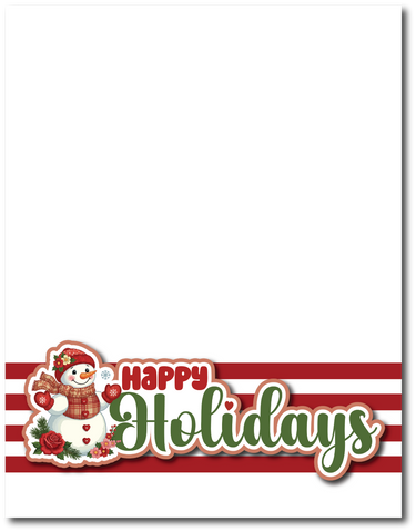 Happy Holidays - Printed Premade Scrapbook Page 8.5 x 11 Layout