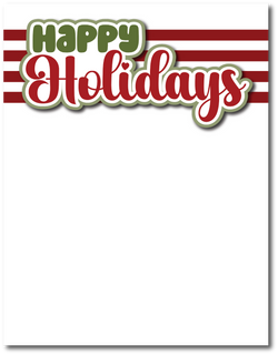 Happy Holidays - Printed Premade Scrapbook Page 8.5 x 11 Layout