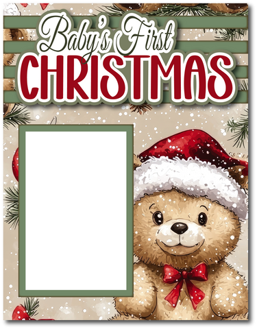 Baby's First Christmas - Printed Premade Scrapbook Page 8.5 x 11 Layout