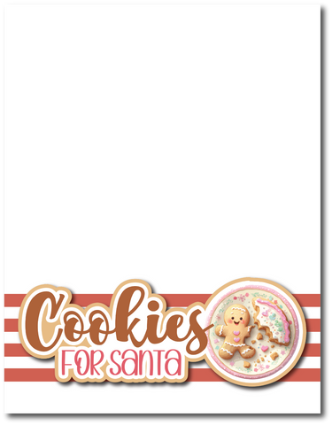 Cookies for Santa - Printed Premade Scrapbook Page 8.5 x 11 Layout