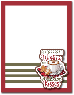 Gingerbread Wishes and Mistletoe Kisses - Printed Premade Scrapbook Page 8.5 x 11 Layout
