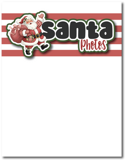 Santa Photos - Printed Premade Scrapbook Page 8.5 x 11 Layout