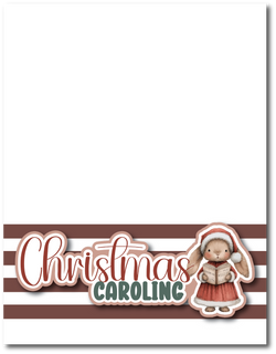 Christmas Caroling - Printed Premade Scrapbook Page 8.5 x 11 Layout