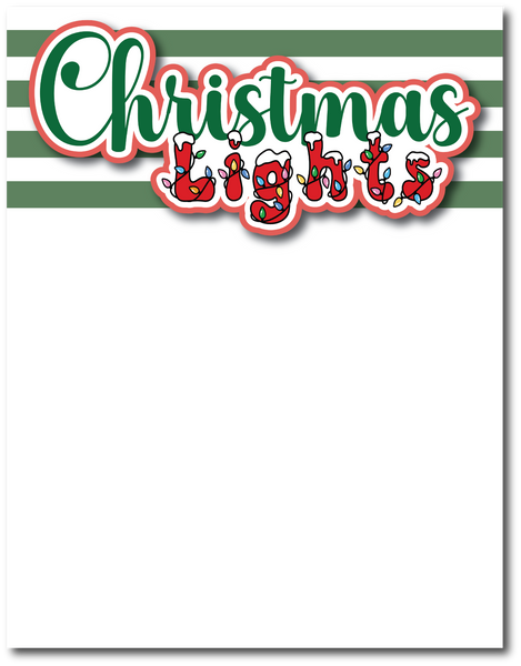 Christmas Lights - Printed Premade Scrapbook Page 8.5 x 11 Layout