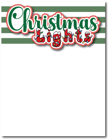 Christmas Lights - Printed Premade Scrapbook Page 8.5 x 11 Layout