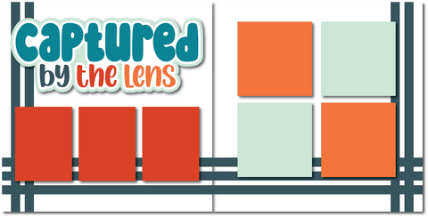 Captured by the Lens - Printed Premade Scrapbook (2) Page 12x12 Layout