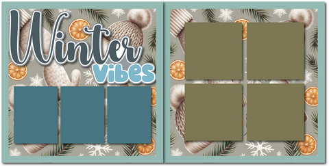 Winter Vibes - Printed Premade Scrapbook (2) Page 12x12 Layout