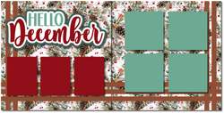 Hello December - Printed Premade Scrapbook (2) Page 12x12 Layout
