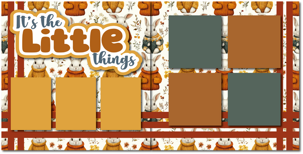 It's the Little Things - Printed Premade Scrapbook (2) Page 12x12 Layout