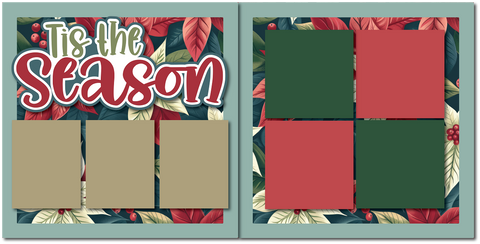 Tis the Season - Printed Premade Scrapbook (2) Page 12x12 Layout