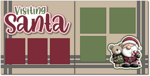 Visiting Santa - Printed Premade Scrapbook (2) Page 12x12 Layout