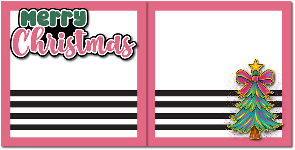 Merry Christmas - Printed Premade Scrapbook (2) Page 12x12 Layout