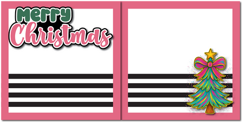 Merry Christmas - Printed Premade Scrapbook (2) Page 12x12 Layout