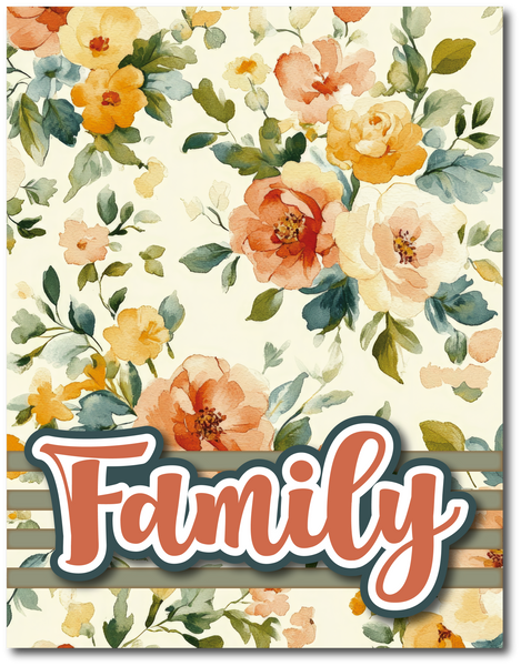 Family - Printed Premade Scrapbook Page 8.5 x 11 Layout