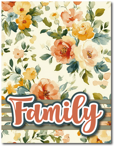Family - Printed Premade Scrapbook Page 8.5 x 11 Layout