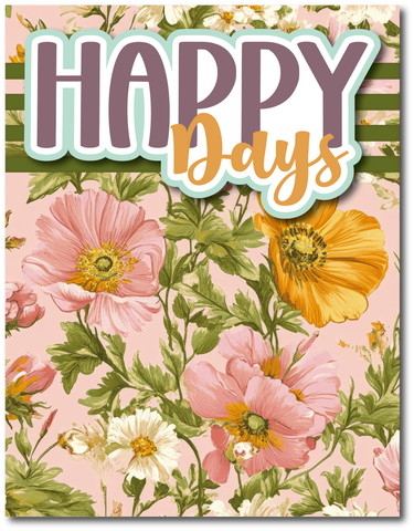 Happy Days - Printed Premade Scrapbook Page 8.5 x 11 Layout