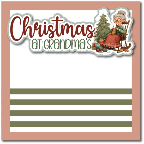 Christmas at Grandma's - Printed Premade Scrapbook Page 12x12 Layout