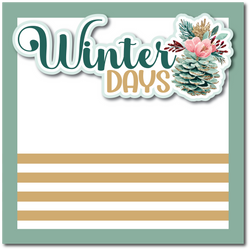 Winter Days - Printed Premade Scrapbook Page 12x12 Layout