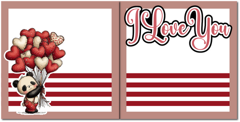 I Love You - Printed Premade Scrapbook (2) Page 12x12 Layout