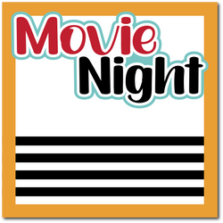 Movie Night - Printed Premade Scrapbook Page 12x12 Layout