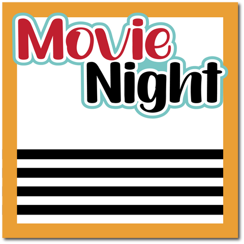 Movie Night - Printed Premade Scrapbook Page 12x12 Layout