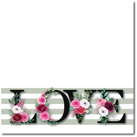 Love - Printed Premade Scrapbook Page 12x12 Layout