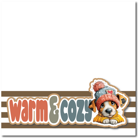 Warm & Cozy - Printed Premade Scrapbook Page 12x12 Layout