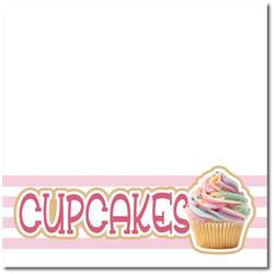 Cupcakes - Printed Premade Scrapbook Page 12x12 Layout