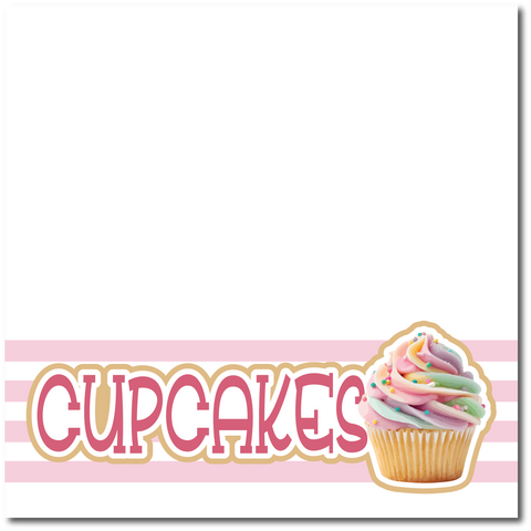 Cupcakes - Printed Premade Scrapbook Page 12x12 Layout