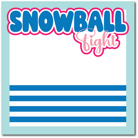Snowball Fight - Printed Premade Scrapbook Page 12x12 Layout