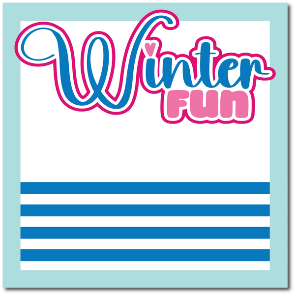 Winter Fun - Printed Premade Scrapbook Page 12x12 Layout