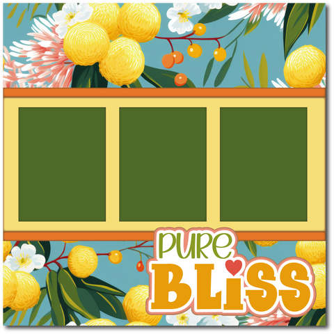 Pure Bliss - Printed Premade Scrapbook Page 12x12 Layout