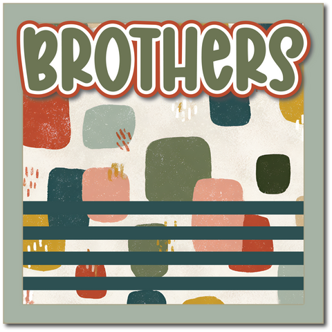 Brothers - Printed Premade Scrapbook Page 12x12 Layout