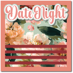 Date Night - Printed Premade Scrapbook Page 12x12 Layout