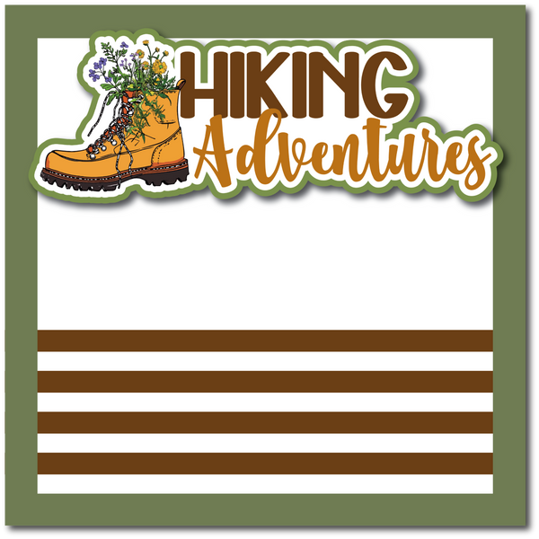 Hiking Adventures - Printed Premade Scrapbook Page 12x12 Layout