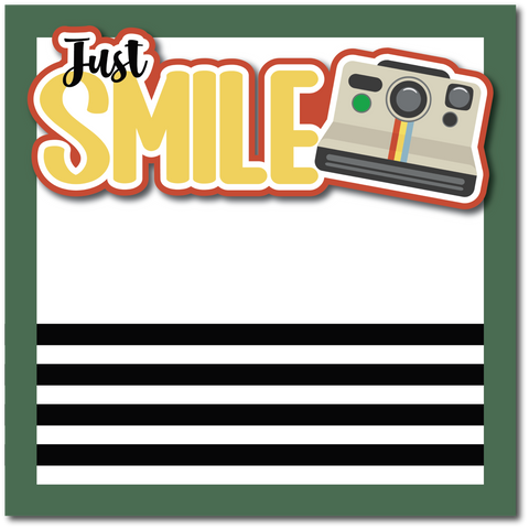 Just Smile - Printed Premade Scrapbook Page 12x12 Layout