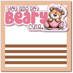 You are So Beary Cute - Printed Premade Scrapbook Page 12x12 Layout