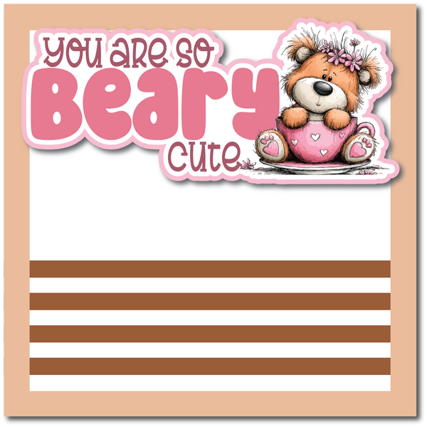 You are So Beary Cute - Printed Premade Scrapbook Page 12x12 Layout