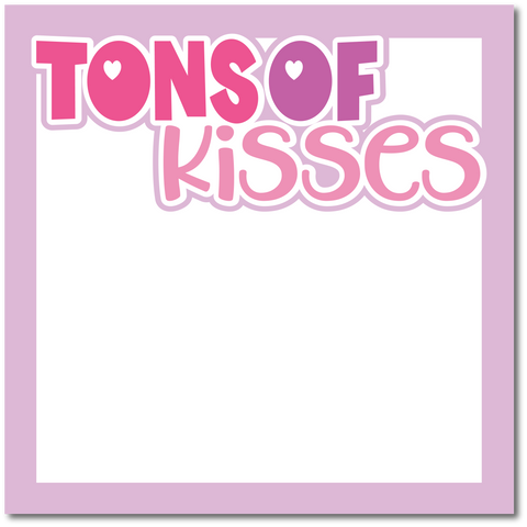 Tons of Kissees - Printed Premade Scrapbook Page 12x12 Layout