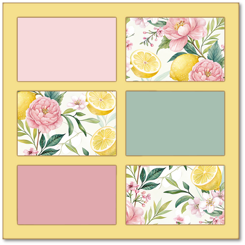NO TITLE - Floral - Printed Premade Scrapbook Page 12x12 Layout